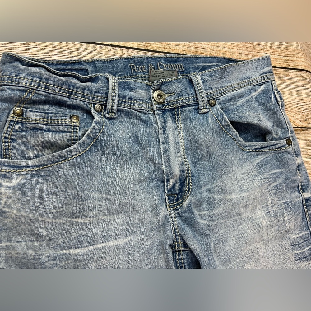 Mens Axe & Crown Slim Boot Denim Jeans Light Wash Size 32x34 - Picture 5 of 9